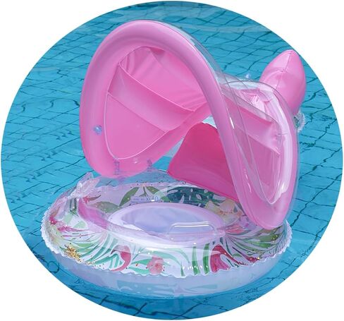Pool Floats Kids, Toddler Pool Float with Canopy and Seat, Inflatable Swim Ring with Handles and Back Support for Pool, Ages 3+, Up to 77 lb in Saudi Arabia
