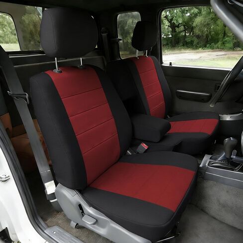 Premium Knitted Front 60/40 Split Seat Covers for Toyota Tacoma 1995 1996 1997 1998 1999 2000 Protective & Stylish with Headrests and Console Cover Easy to Clean - Red in Saudi Arabia