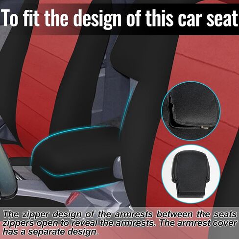 Premium Knitted Front 60/40 Split Seat Covers for Toyota Tacoma 1995 1996 1997 1998 1999 2000 Protective & Stylish with Headrests and Console Cover Easy to Clean - Red in Saudi Arabia