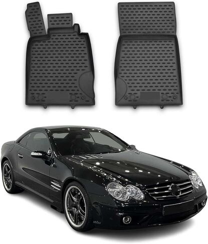 OMAC Floor Mats for Mercedes SLK Class R171 2005-2011 Car Mats All Weather 3D Custom Fit Rubber Mat Waterproof Odorless TPE Floor Liners Laser Measured Non-Slip (Black) in Kuwait