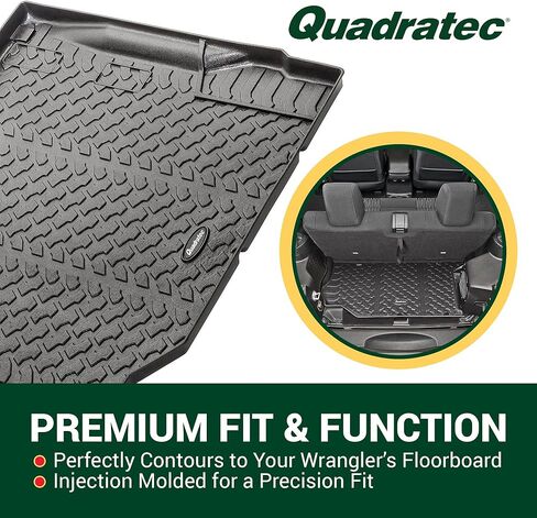 Quadratec Ultimate All Weather Rear Cargo Liner - Fits Jeep Wrangler JK 2007-2010 - with Subwoofer - Extra Tall Sides - 5/16 Deep Tread Pattern - Will Not Crack, Melt or Warp in Kuwait