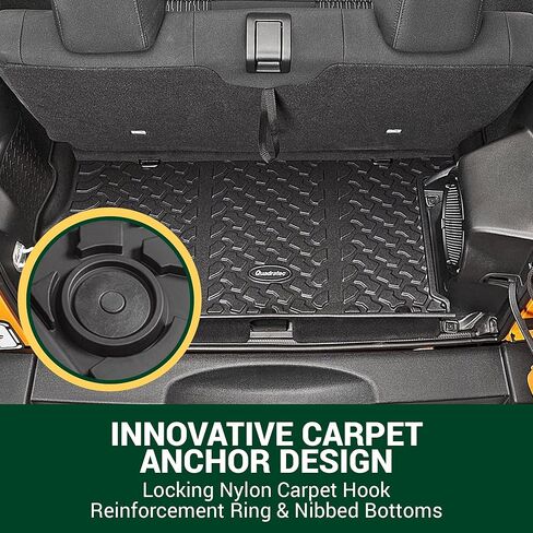 Quadratec Ultimate All Weather Rear Cargo Liner - Fits Jeep Wrangler JK 2007-2010 - with Subwoofer - Extra Tall Sides - 5/16 Deep Tread Pattern - Will Not Crack, Melt or Warp in Kuwait
