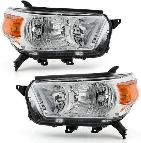 ACANII - For 2010-2013 Toyota 4Runner OE Chrome Housing Headlights Headlamps Assembly Pair Set Replacement Left+Right in Kuwait
