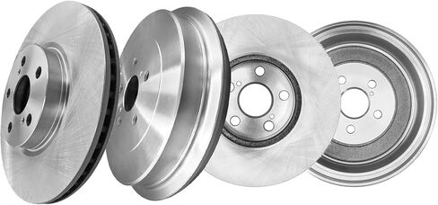 PM Auto Set of 4 Front 275mm Brake Disc Rotors-Rear 228.6mm Brake Drum Replacement For 2009-2019 Toyota Corolla in Kuwait
