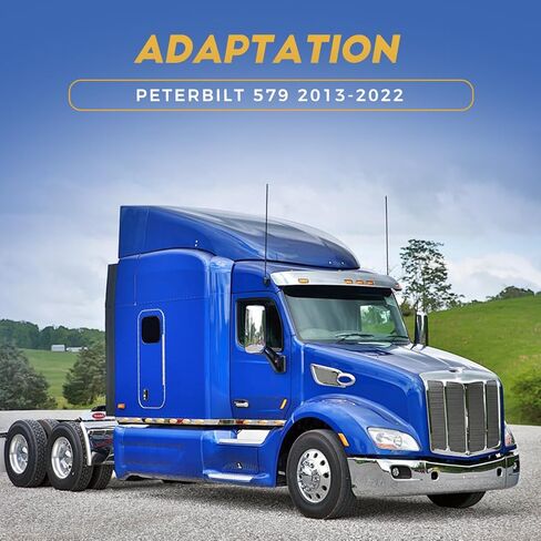 Chrome Front Hood Radiator Replacement Grille Bug Screen fit for 2013-2022 Peterbilt 579 in Saudi Arabia