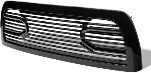 Glossy Black Big Horn Style Horizontal Front Hood Bumper Grill Grille Guard ABS With Shell Compatible With 10-18 Dodge Ram 2500/3500 / 4500/5500 in Saudi Arabia