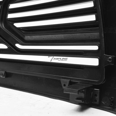 Glossy Black Big Horn Style Horizontal Front Hood Bumper Grill Grille Guard ABS With Shell Compatible With 10-18 Dodge Ram 2500/3500 / 4500/5500 in Saudi Arabia