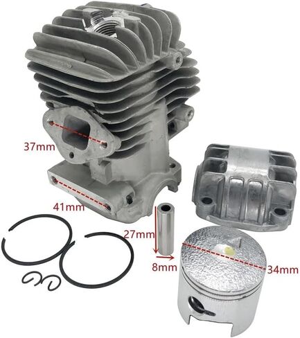 Cylinder Piston Pin Ring Kit 34mm Compatible With Garden Tool Parts G2500 2500 A305 SPR255 CJ300 25cc 8K1927225B in Saudi Arabia