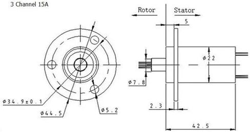 1pc Electric Collector Slip Ring 3 Channel Large Current 10A/15A/30A Sliprings for Small Wind Power Generator Rotary joint(3 Channel 10A) in Saudi Arabia