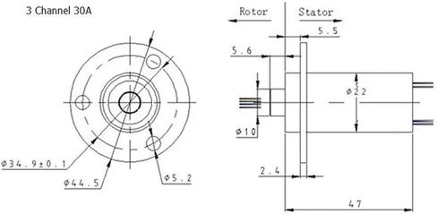 1pc Electric Collector Slip Ring 3 Channel Large Current 10A/15A/30A Sliprings for Small Wind Power Generator Rotary joint(3 Channel 10A) in Saudi Arabia