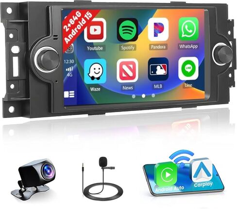 【4+64G】 Car Radio for Dodge RAM 1500/2500/3500 2002-2005: Car Stereo with Wireless Carplay Android Auto DSP, 9 inch 1280 * 720 Touch Screen Bluetooth Radio for Dodge RAM GPS WiFi SWC FM RDS Dual USB in Saudi Arabia