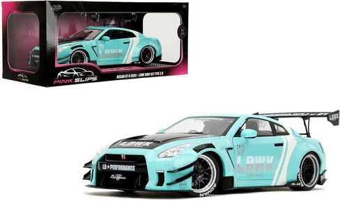 Jada Pink Slips 2020 Liberty Walk GT35 Type2 Nissan GTR R35-1:18 Scale Diecast Model with Opening Doors and Working Steering - for Collectors and Enthusiasts 14+ - Mint Green in Saudi Arabia