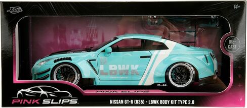 Jada Pink Slips 2020 Liberty Walk GT35 Type2 Nissan GTR R35-1:18 Scale Diecast Model with Opening Doors and Working Steering - for Collectors and Enthusiasts 14+ - Mint Green in Saudi Arabia