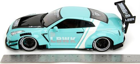 Jada Pink Slips 2020 Liberty Walk GT35 Type2 Nissan GTR R35-1:18 Scale Diecast Model with Opening Doors and Working Steering - for Collectors and Enthusiasts 14+ - Mint Green in Saudi Arabia