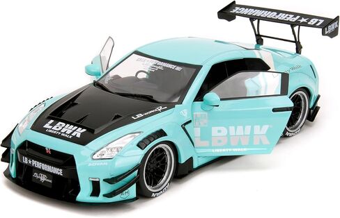 Jada Pink Slips 2020 Liberty Walk GT35 Type2 Nissan GTR R35-1:18 Scale Diecast Model with Opening Doors and Working Steering - for Collectors and Enthusiasts 14+ - Mint Green in Saudi Arabia