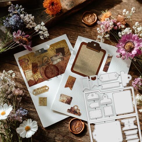 UNICRAFTALE 17Pcs Metal Cutting Dies File Pocket Die Cut Embossing Cutting Stencils Durable Notebook Dies for Card Making Paper Crafting Photo Frame Decor DIY Scrapbooking 18x12cm in Kuwait