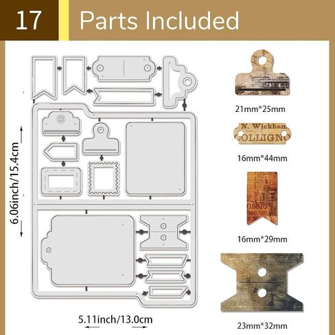 UNICRAFTALE 17Pcs Metal Cutting Dies File Pocket Die Cut Embossing Cutting Stencils Durable Notebook Dies for Card Making Paper Crafting Photo Frame Decor DIY Scrapbooking 18x12cm in Kuwait
