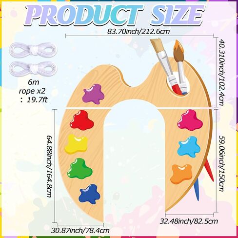 3 Pcs Art Classroom Door Decorations Large Paint Brushes Palette Fabric Banner Artist Painting Photo Booth Backdrop for School, Classroom, Teacher Bulletin Board, Art Party Wall Decor in Kuwait