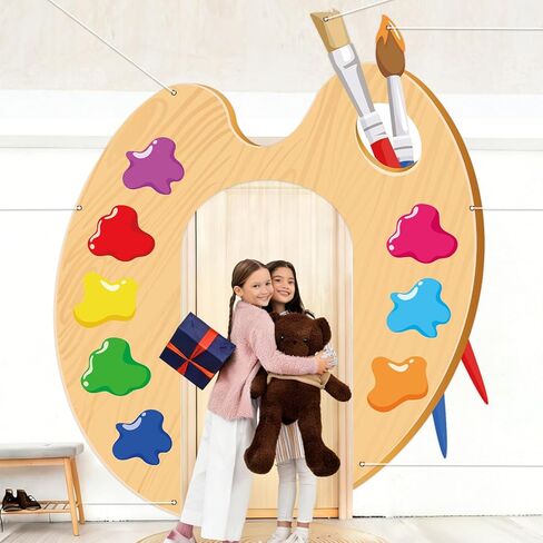 3 Pcs Art Classroom Door Decorations Large Paint Brushes Palette Fabric Banner Artist Painting Photo Booth Backdrop for School, Classroom, Teacher Bulletin Board, Art Party Wall Decor in Kuwait