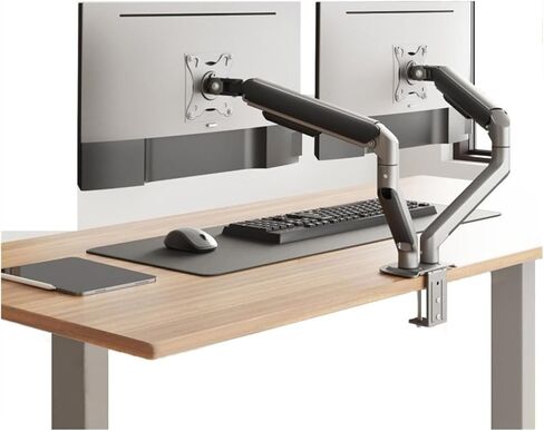 Monitor Mount Dual Monitor Stand for 17-32 Inch Screens, Dual Monitor Mount with VESA 75/100 mm, Height-Adjustable Monitor Desk Mount, Each Arm Supports up to 19.8 lbs Monitor Table in Saudi Arabia