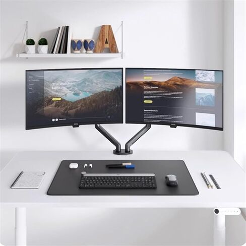 Monitor Mount Dual Monitor Stand for 17-32 Inch Screens, Dual Monitor Mount with VESA 75/100 mm, Height-Adjustable Monitor Desk Mount, Each Arm Supports up to 19.8 lbs Monitor Table in Saudi Arabia