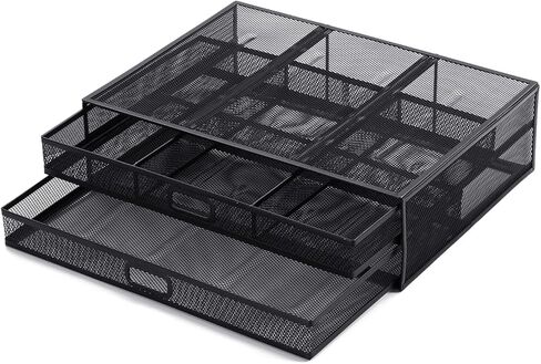 Computer Desk Storage Organizer Monitor Stand Metal Mesh Supplies for Desktop Laptop Organizer Storage Organize for Desktop Laptop in Saudi Arabia