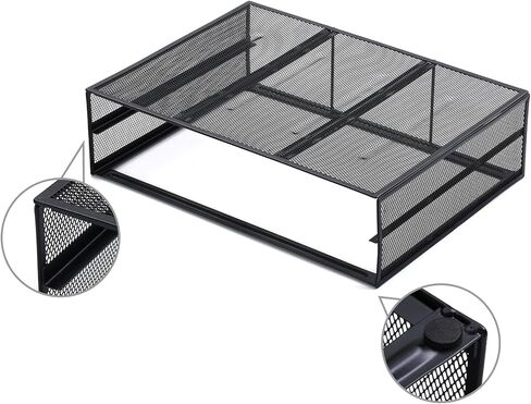 Computer Desk Storage Organizer Monitor Stand Metal Mesh Supplies for Desktop Laptop Organizer Storage Organize for Desktop Laptop in Saudi Arabia