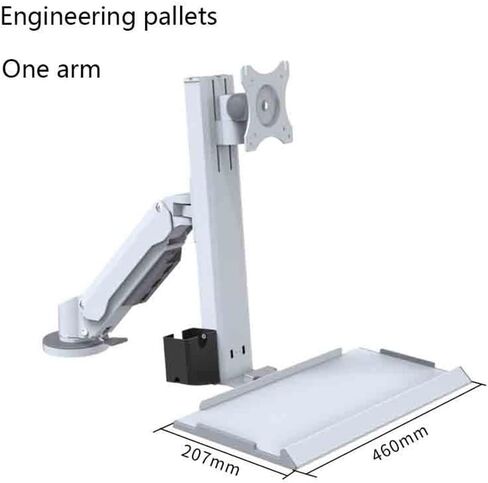 Monitor Mount White Single Arm with Engineered Keyboard/Mouse Tray, Swivelling and Adjustable Monitor Stand Monitor Desk Mount in Saudi Arabia