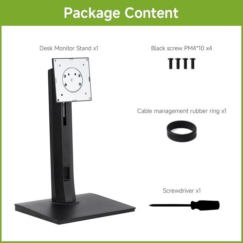 Waveshare VESA Desktop Monitor Stand for 21.5" ~ 27" Monitors, with 75 × 75/100 × 100 (mm) VESA Mounting Holes, Multi-Angle Adjustable, Weighted Base, and Ergonomic Design in Kuwait