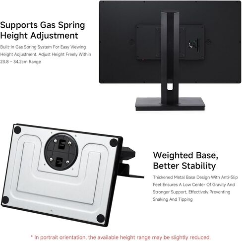 Waveshare VESA Desktop Monitor Stand for 21.5" ~ 27" Monitors, with 75 × 75/100 × 100 (mm) VESA Mounting Holes, Multi-Angle Adjustable, Weighted Base, and Ergonomic Design in Kuwait