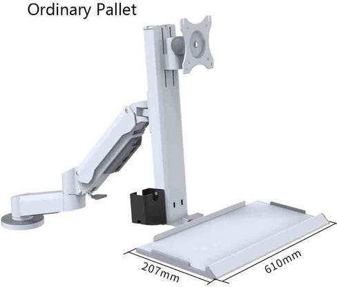 Monitor Arms White Dual Arm Table Style Monitor Stand with A Regular Tray that Can Rotate and Support Up to 25Kg Desk Accessories in Saudi Arabia
