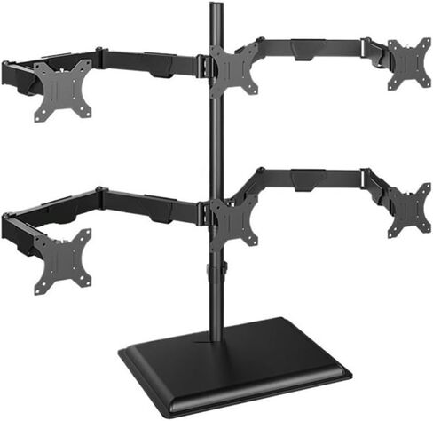Height Adjustable Steel Monitor Stand with Full Articulation Mount Arm,6 Monitor Mount Desk Stand, for Most 17-32" Monitors, Holds Up to 19.8Lbs Per Arm Monitors Arm in Saudi Arabia