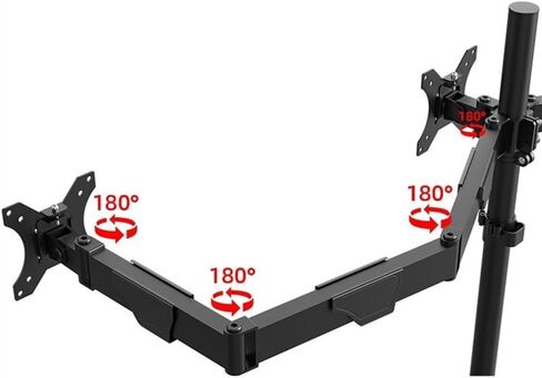 Height Adjustable Steel Monitor Stand with Full Articulation Mount Arm,6 Monitor Mount Desk Stand, for Most 17-32" Monitors, Holds Up to 19.8Lbs Per Arm Monitors Arm in Saudi Arabia