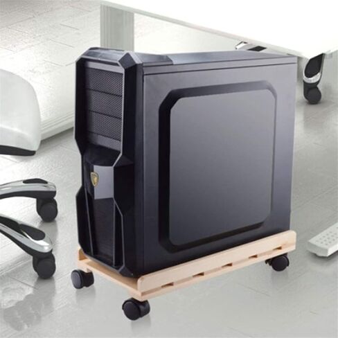 Adjustable Rolling Monitor Stand with Locking Wheels for Desktop Pc Floor Storage Under Desk in Saudi Arabia