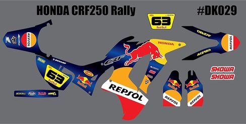 مجموعة رسومات لشارات الدراجة الترابية DK029 Motocross لهوندا Crf 250 Rally in Kuwait