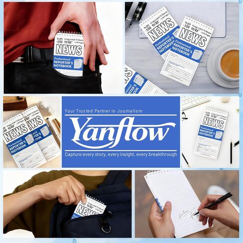 دفاتر ملاحظات Yanflow Reporters 3 عبوات، مجلة حلزونية مقاس 4 × 8 بوصة مع ورق سميك 100 جرامًا للمتر المربع، مسطرة جريج 140 صفحة للصحفيين والطلاب والملاحظات أثناء التنقل in Kuwait