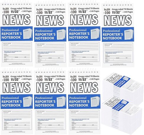 دفاتر ملاحظات Yanflow Reporters 3 عبوات، مجلة حلزونية مقاس 4 × 8 بوصة مع ورق سميك 100 جرامًا للمتر المربع، مسطرة جريج 140 صفحة للصحفيين والطلاب والملاحظات أثناء التنقل in Kuwait