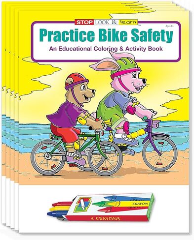 ZOCO – Bike Safety Educational Coloring & Activity Books (25 Bulk Pack, Without Crayons) – Bicycle Road Rules, Helmet Safety – Fun Activities for Kids in Saudi Arabia