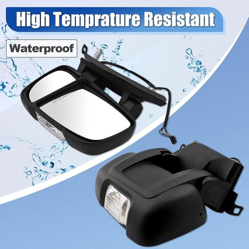 CH1321417 8 Pins Right Passenger Side Mirror compatible with Dodge Ram Promaster 1500 2500 3500 2014-2024 with Heated Turn Signal Light Temperature Sensor Power Glass Short Arm in Saudi Arabia