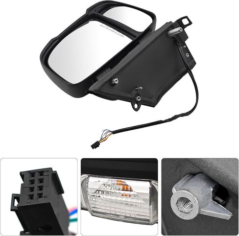 CH1321417 8 Pins Right Passenger Side Mirror compatible with Dodge Ram Promaster 1500 2500 3500 2014-2024 with Heated Turn Signal Light Temperature Sensor Power Glass Short Arm in Saudi Arabia