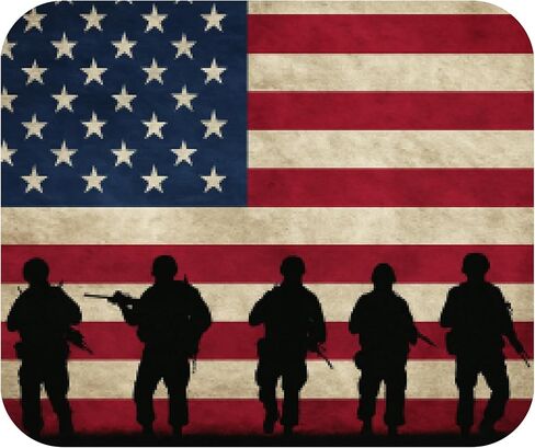 Veteran Soldiers USA Flag Rustic Tattered Patriotic Mouse Pad Mat Mousepad for Desk Computer Laptop PC Gaming Home or Office Gift for American Veteran MP151 in Saudi Arabia