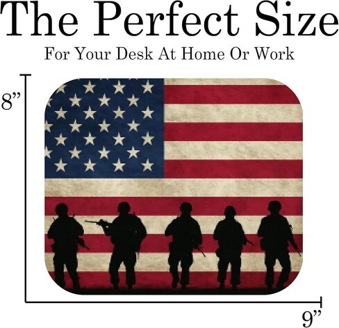 Veteran Soldiers USA Flag Rustic Tattered Patriotic Mouse Pad Mat Mousepad for Desk Computer Laptop PC Gaming Home or Office Gift for American Veteran MP151 in Saudi Arabia
