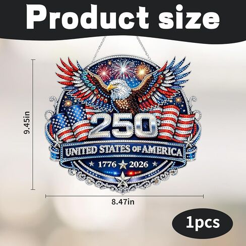 Nhuwijv Patriotic Diamond Art Wreath Kit Featuring Eagle Pattern, Diamond Painting Kits for Adults, 4th of July Home Decor and USA 250th Anniversary DIY Pearl Painting Craft in Saudi Arabia