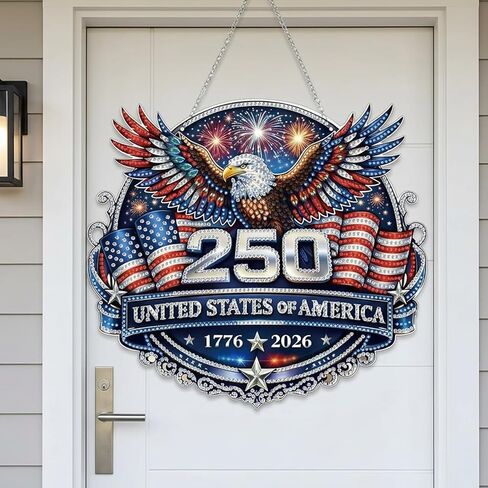 Nhuwijv Patriotic Diamond Art Wreath Kit Featuring Eagle Pattern, Diamond Painting Kits for Adults, 4th of July Home Decor and USA 250th Anniversary DIY Pearl Painting Craft in Saudi Arabia