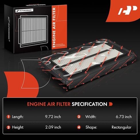 A-Premium 2-PC Engine Air Filter Compatible with Geo Storm & Isuzu Impulse, Stylus & Mazda 929 & Toyota 4Runner, Pickup, Previa, Tacoma, 1990-2004, 1.6L 2.4L 2.7L, Rigid Panel in Kuwait