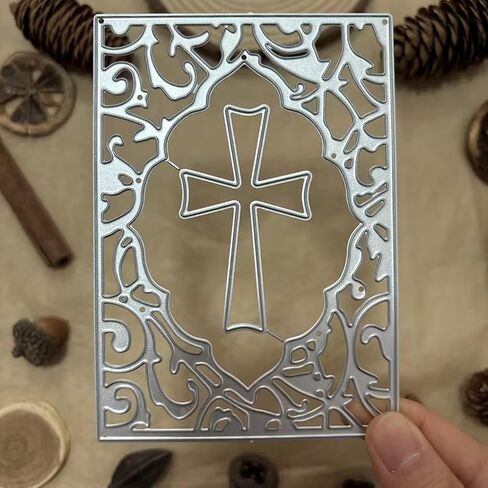 Lace Rectangle Frame Metal Die Cuts,Easter Cross Lace Frame Festival Cutting Dies Cut Stencils for DIY Photo Decorative Embossing Paper Dies for Scrapbooking Card Making in Kuwait