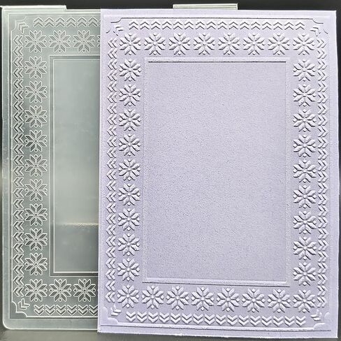 Plastic Embossing Folder A6 Size Square Flowers Border Paper Crafts Plastic Textured Impressions for Card Making Scrapbooking in Saudi Arabia