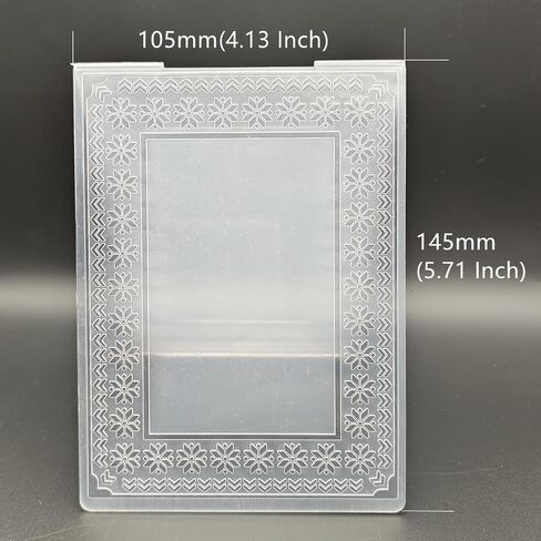 Plastic Embossing Folder A6 Size Square Flowers Border Paper Crafts Plastic Textured Impressions for Card Making Scrapbooking in Saudi Arabia