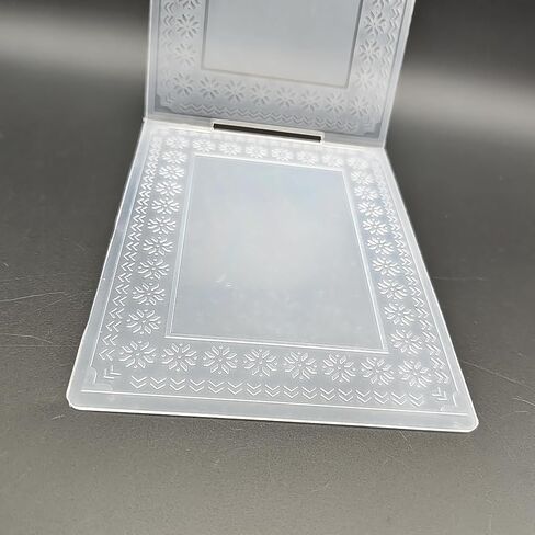 Plastic Embossing Folder A6 Size Square Flowers Border Paper Crafts Plastic Textured Impressions for Card Making Scrapbooking in Saudi Arabia