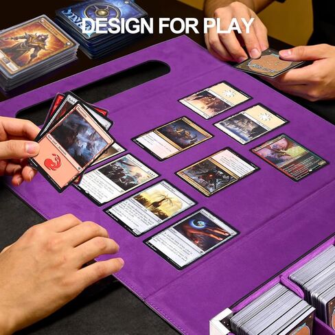 MTG Commander Deck Box with Handle, 5 Row Trading Card Storage Box for Toploaders, Portable TCG Card Organizer Case for MTG Decks & Collectible Cards in Kuwait